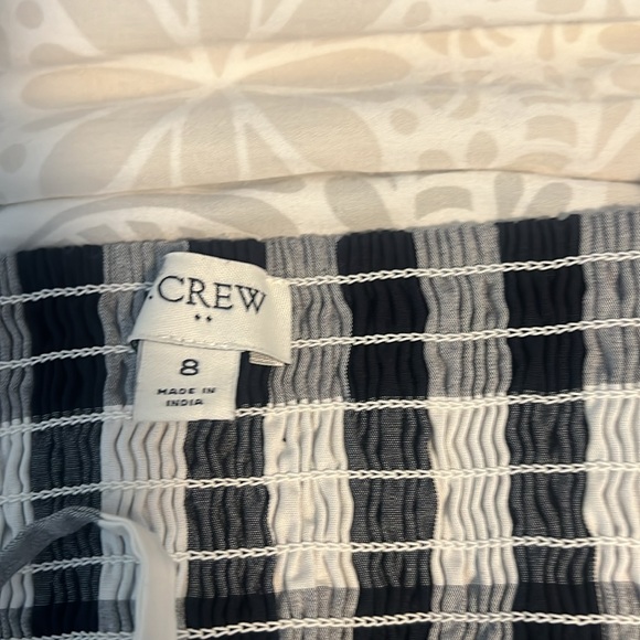 j Crew Factory navy blue and white check dress size 8 - Picture 3 of 3
